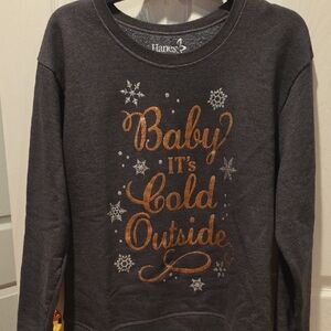 Hanes Charcoal Sweatshirt with Gold Script